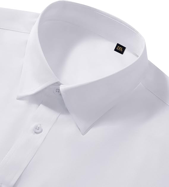 Men’s Wrinkle Free Dress Shirts Regular Fit Long Sleeve Non Iron Business Casual Wedding Stretch Button Down Shirt