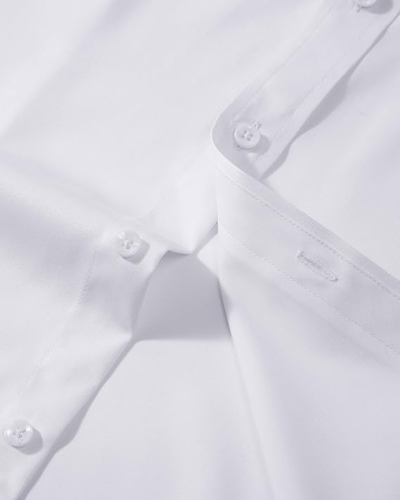 Men’s Wrinkle Free Dress Shirts Regular Fit Long Sleeve Non Iron Business Casual Wedding Stretch Button Down Shirt